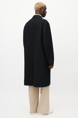 Louis Vuitton Black & Grey Wool Monogram Coat