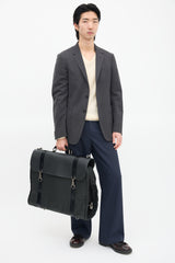 Louis Vuitton Black Leather & Grey Nylon Gibeciere Garment Bag