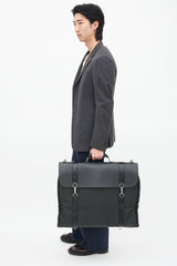 Louis Vuitton Black Leather & Grey Nylon Gibeciere Garment Bag