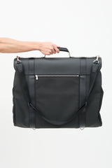 Louis Vuitton Black Leather & Grey Nylon Gibeciere Garment Bag