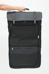 Louis Vuitton Black Leather & Grey Nylon Gibeciere Garment Bag