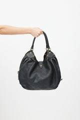 Louis Vuitton Black Leather Mahina Monogram Bag
