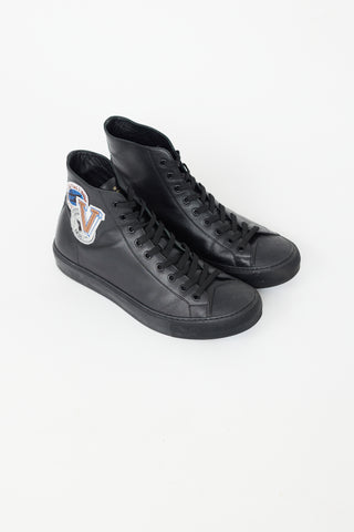 Louis Vuitton Black Leather Tattoo Trainer Sneaker