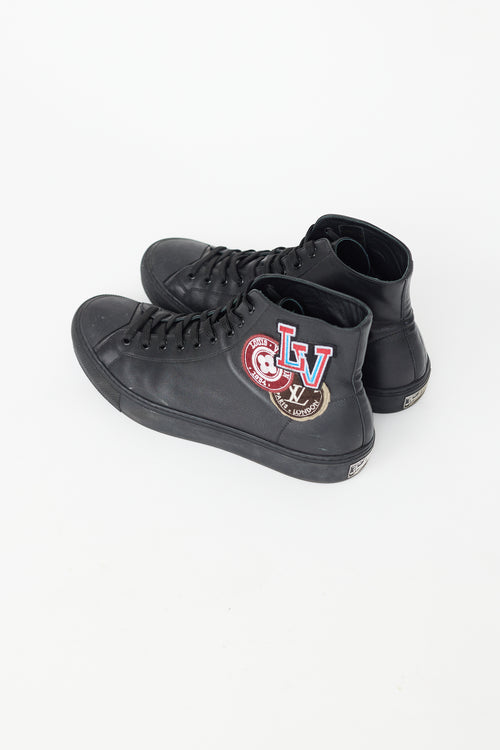 Louis Vuitton Black Leather Tattoo Trainer Sneaker