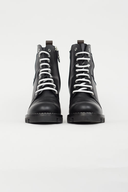 Louis Vuitton Black Logo Star Trail Leather Boot