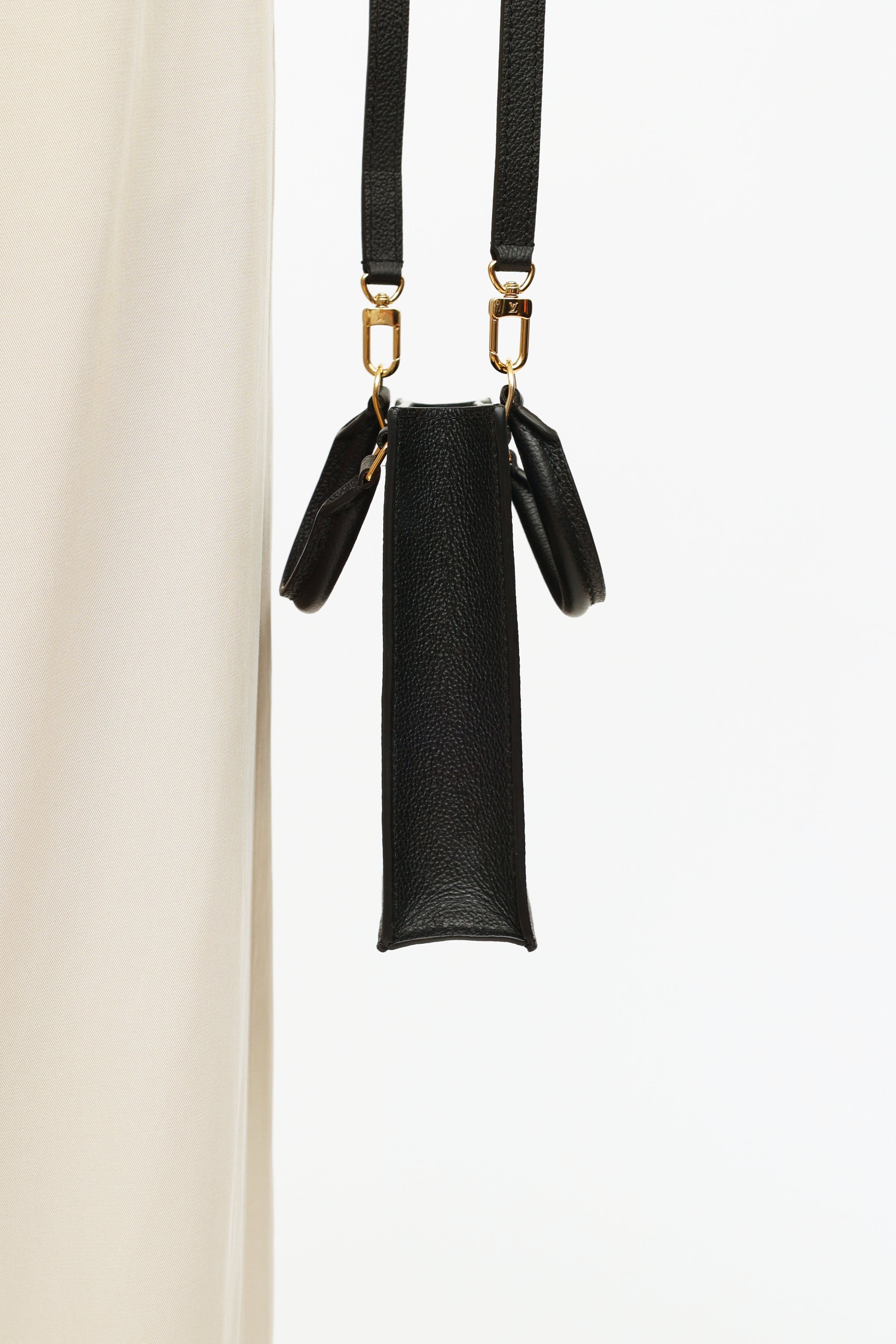 Louis+Vuitton+Petit+Sac+Plat+Crossbody+Black+Leather+Monogram+Empreinte for  sale online