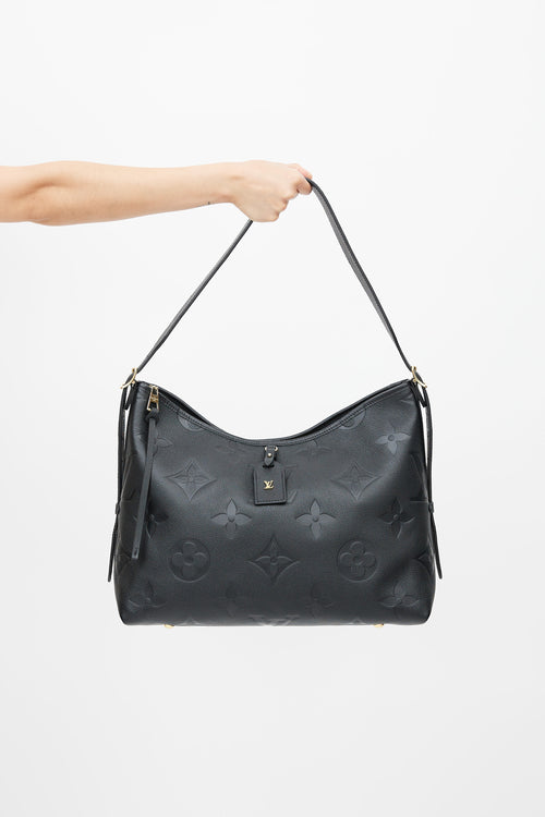 Louis Vuitton Black Monogram Empreinte CarryAll MM Tote Bag
