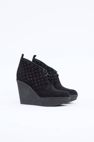 Louis Vuitton Monogram Wedge Bootie