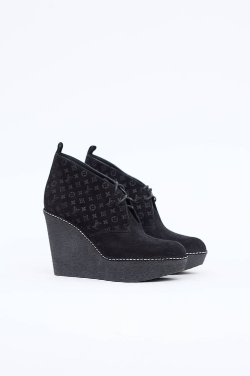 Louis Vuitton Monogram Wedge Bootie