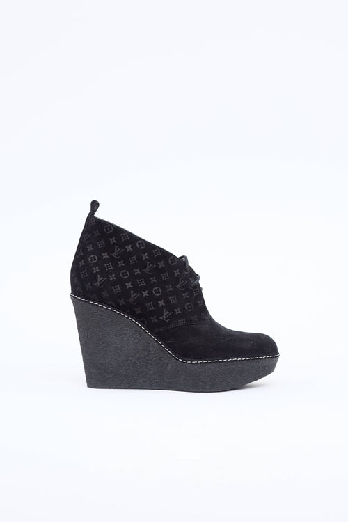 Louis Vuitton Monogram Wedge Bootie