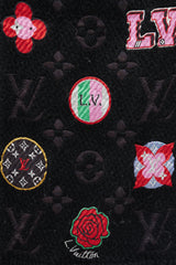 Louis Vuitton Black & Multicolour Floral Monogram Wool Scarf