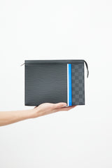 Louis Vuitton Black & Multicolour Pochette Voyage Striped Pouch