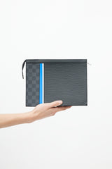 Louis Vuitton Black & Multicolour Pochette Voyage Striped Pouch
