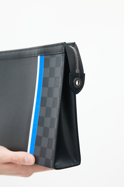 Louis Vuitton Black & Multicolour Pochette Voyage Striped Pouch