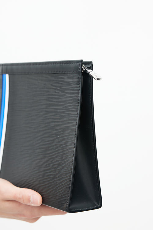 Louis Vuitton Black & Multicolour Pochette Voyage Striped Pouch