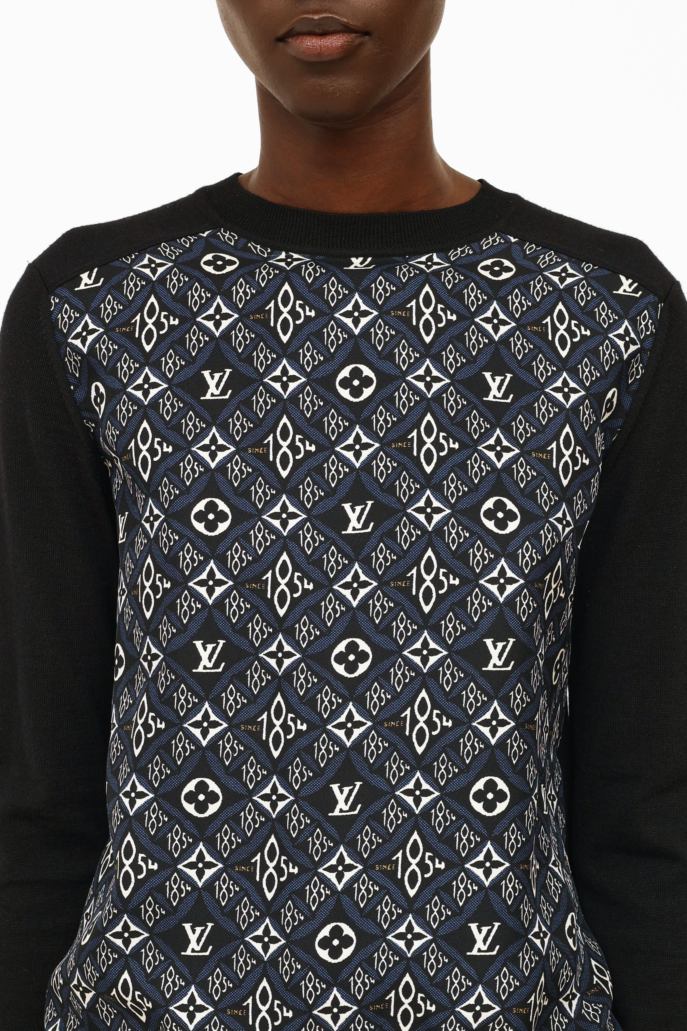 Louis Vuitton // Black & Navy Since 1854 Monogram Sweater – VSP Consignment