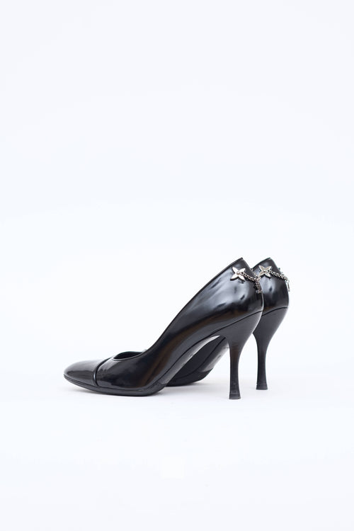 Louis Vuitton Patent Chain Link Pump