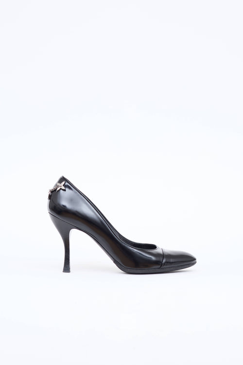 Louis Vuitton Patent Chain Link Pump