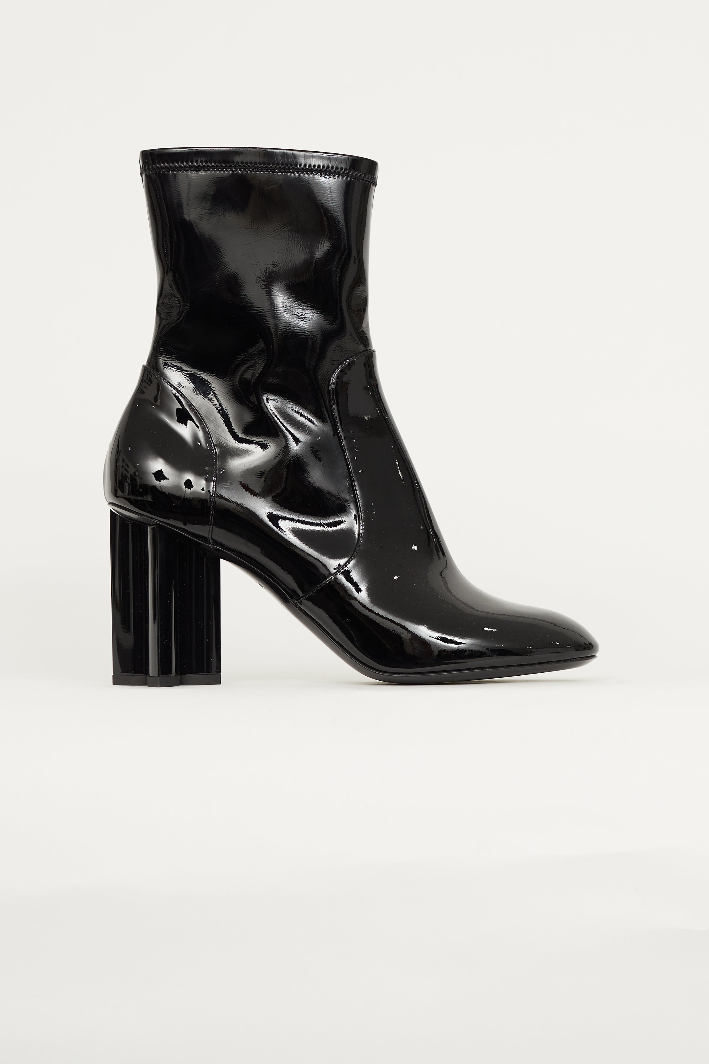 Clear Heel Shoes Pointed Sock Boots Black Louis Vuitton // Black
