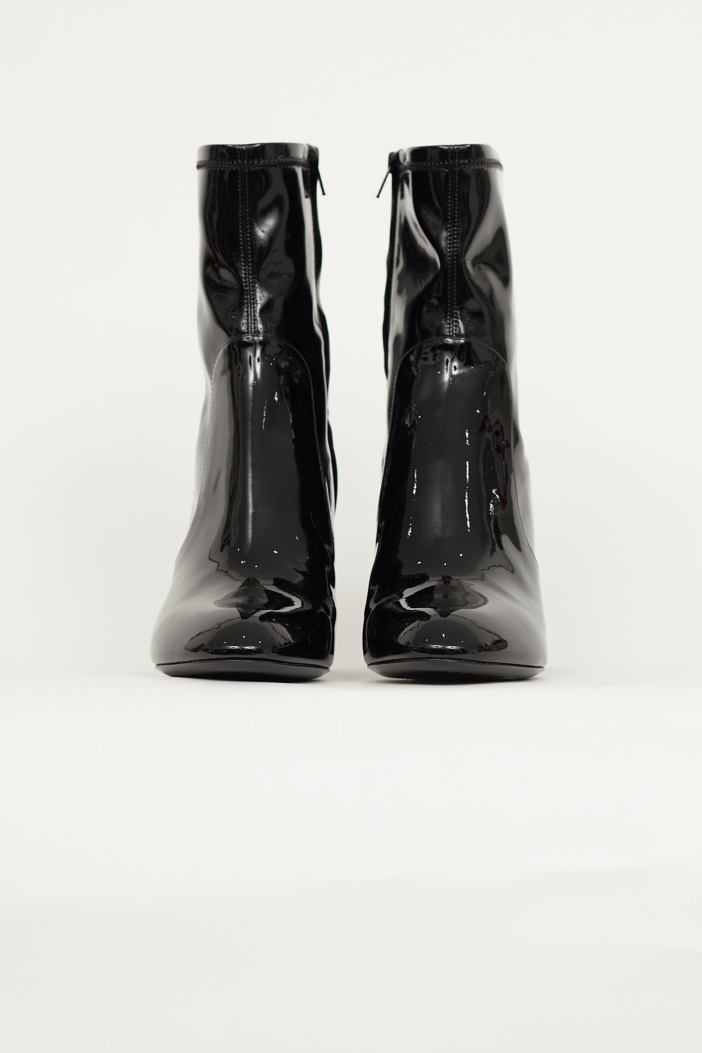 Louis Vuitton // Black Patent Faux Leather Ankle Boot – VSP