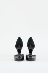Louis Vuitton Black Patent Leather Sculptural Cutout Heel