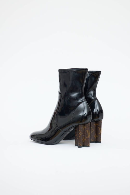 Louis Vuitton Patent Silhouette Ankle Boot