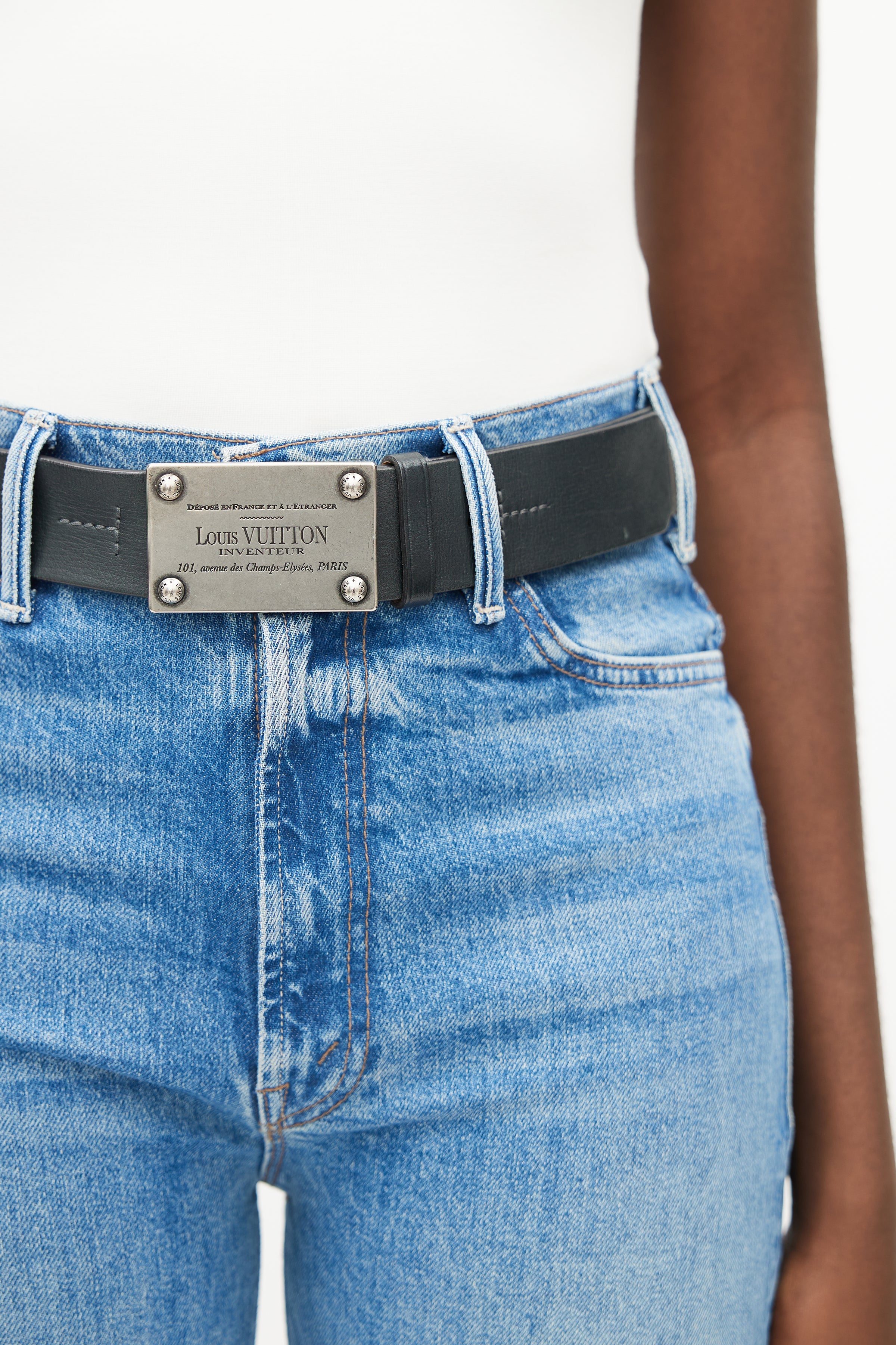 Louis Vuitton leather Genuine belt Missing Original Box men's belt