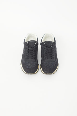 Louis Vuitton Black Run Away Damier Knit Sneaker
