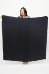 Louis Vuitton Black Silk & Wool Monogram Shawl