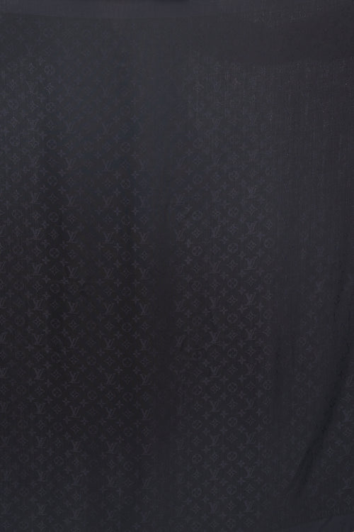 Louis Vuitton Black Silk & Wool Monogram Shawl
