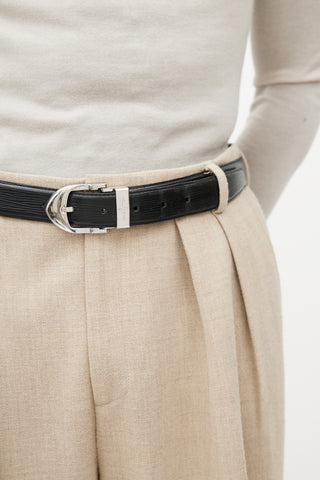 Louis Vuitton Black & Silver Epi Leather Belt