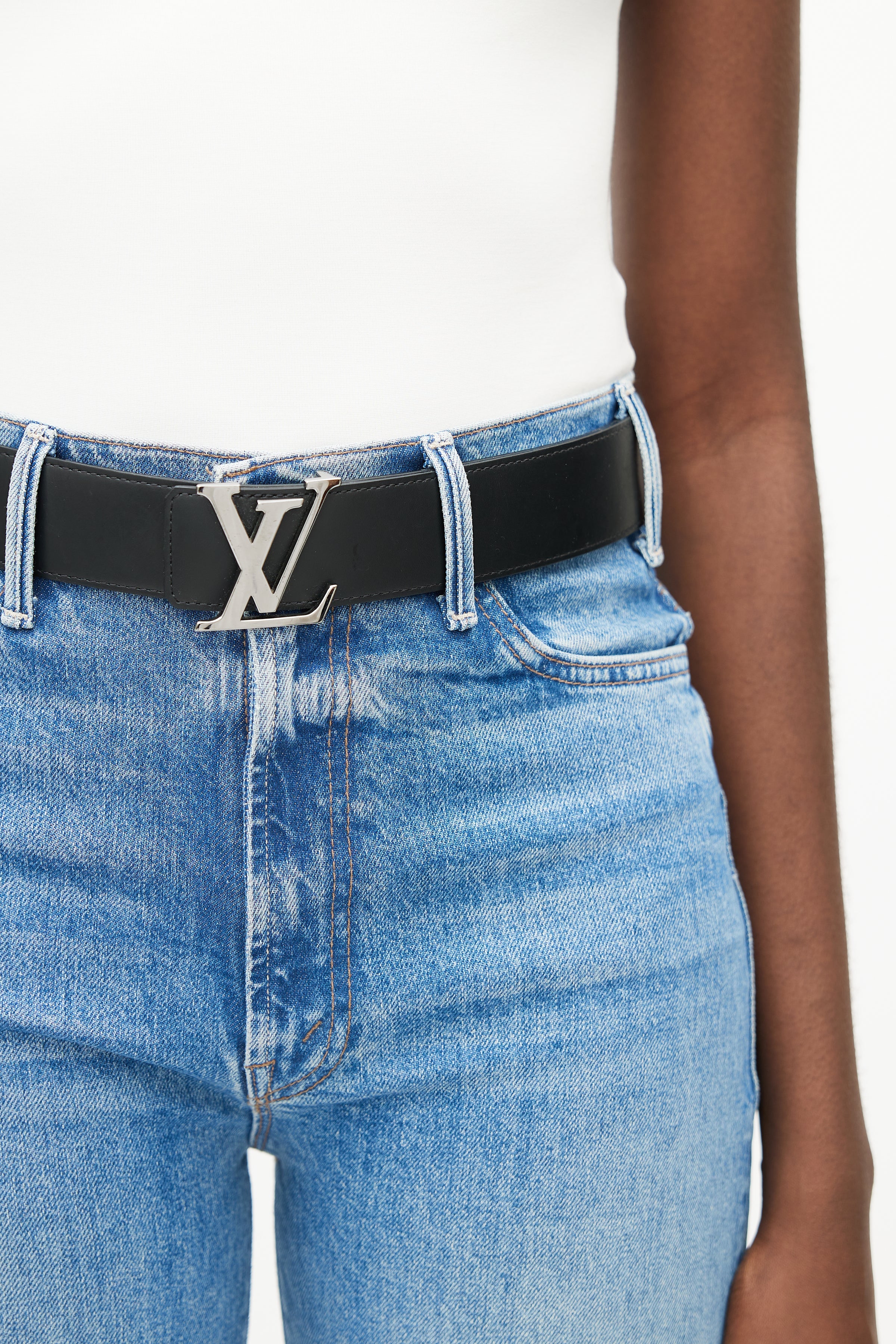 Louis Vuitton // Black Monogram Logo Leather Belt – VSP Consignment