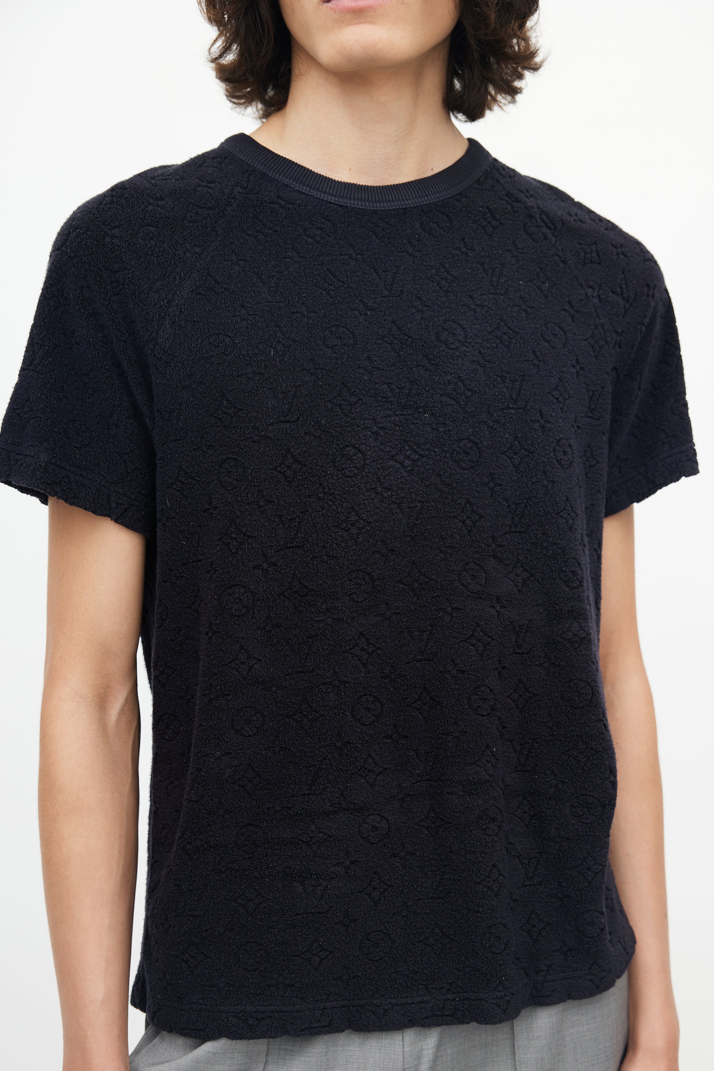 Louis Vuitton // Black Terry Cloth Monogram T-Shirt – VSP Consignment