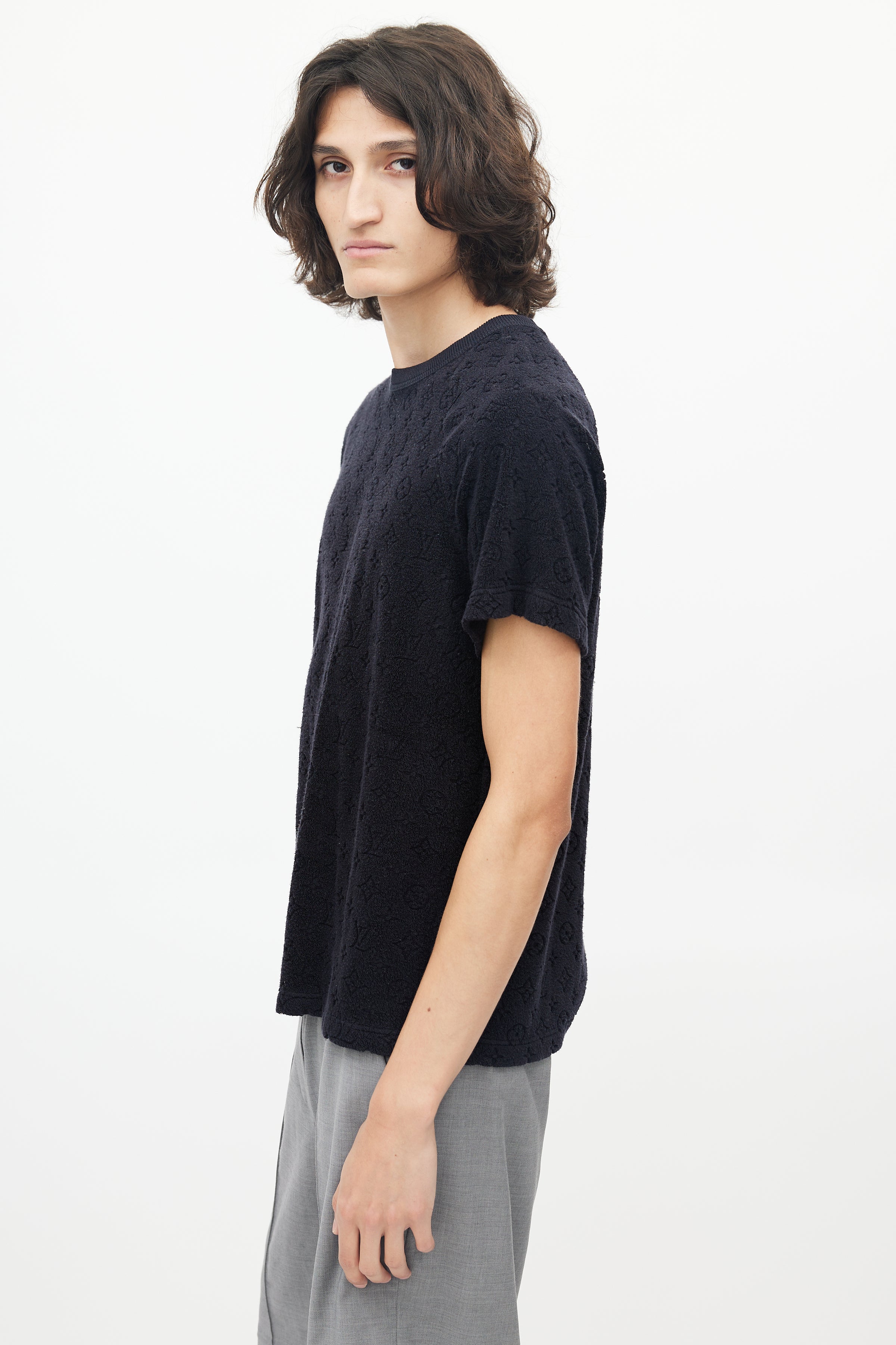 Louis Vuitton Monogram Terry Cotton & Silk Short Sleeve T-Shirt M