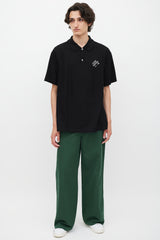 Louis Vuitton Black & White Embroidered Logo Polo