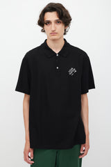 Louis Vuitton Black & White Embroidered Logo Polo