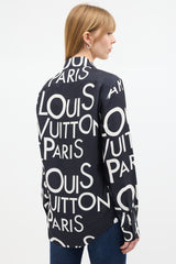 Louis Vuitton Black & White Silk Typography Shirt