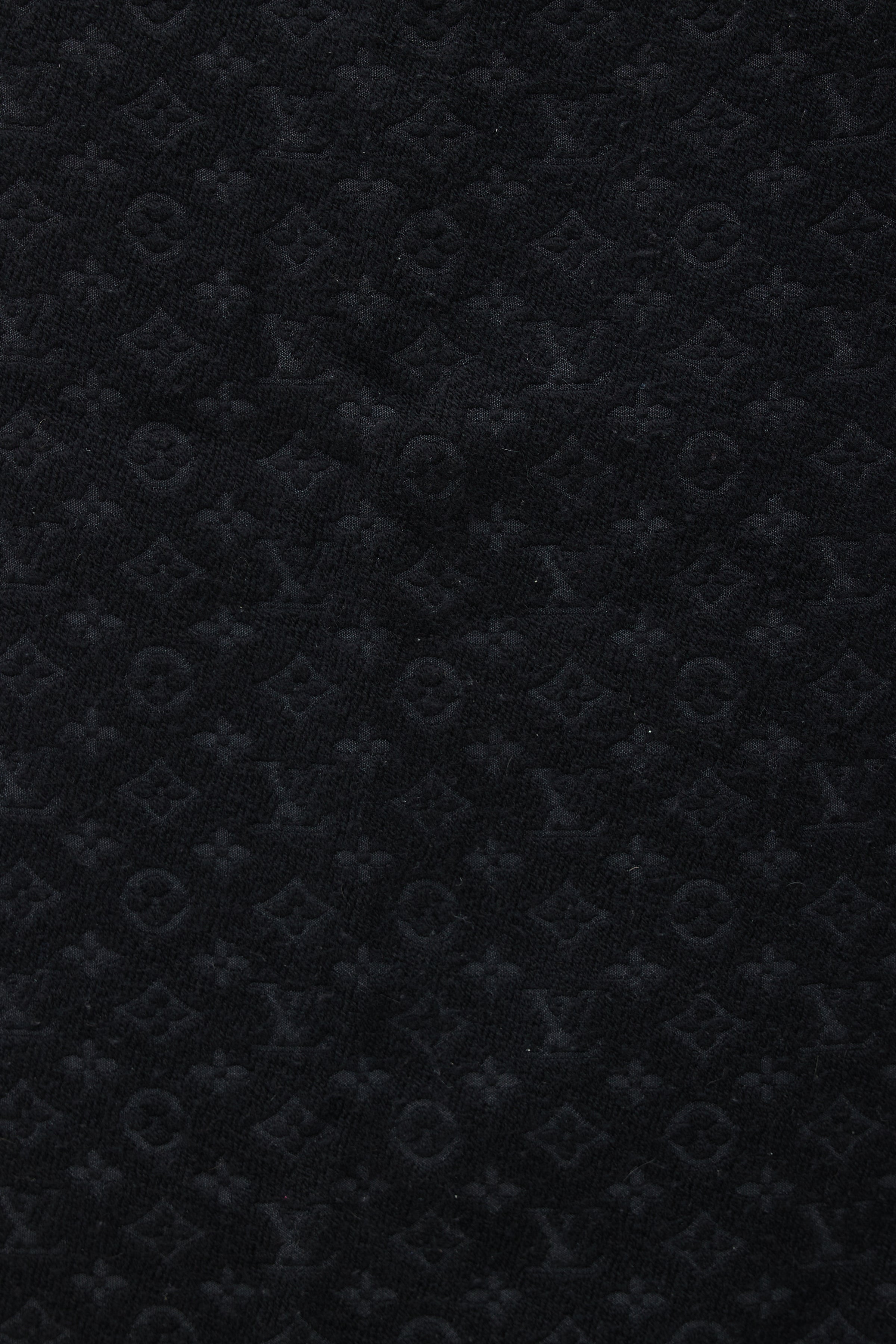 LOUIS VUITTON Wool Monogram Classic Scarf Black 1222108