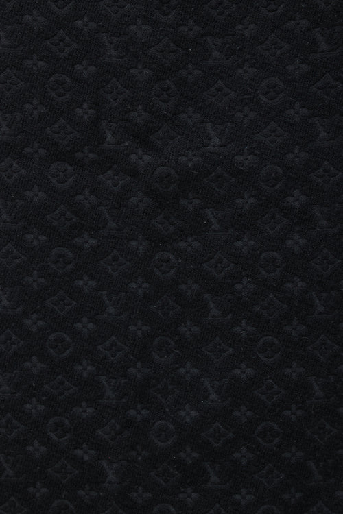 Louis Vuitton Black Wool Monogram Scarf