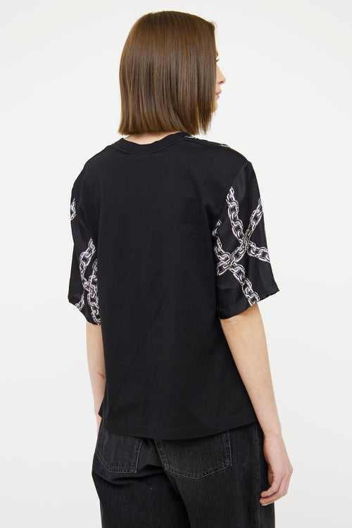 Louis Vuitton 21 Black Silk Blend Chain Print T-Shirt