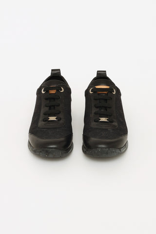 Louis Vuitton Black Mini Lin Monogram Sneakers