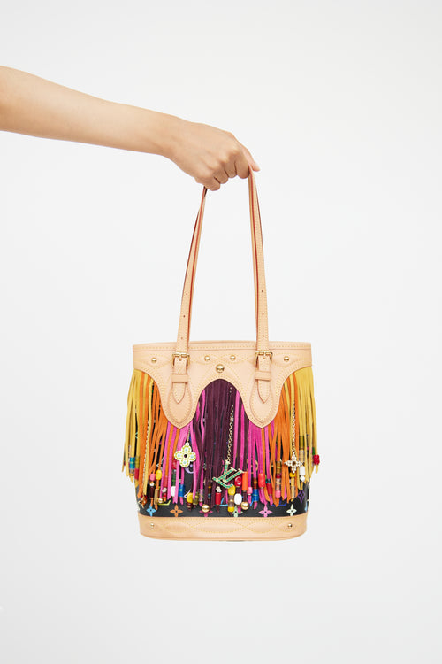 Louis Vuitton 2006 Black Murakami Fringe Bucket Bag