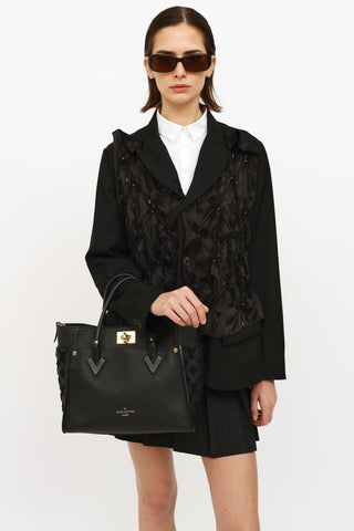 Louis Vuitton // Black Leather Monogram Stitched Shoulder Bag – VSP  Consignment