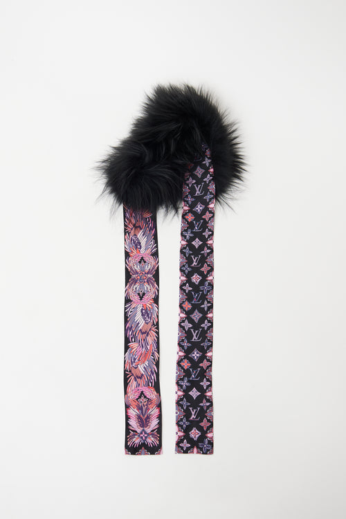 Louis Vuitton Black & Pink Bandeau Scarf