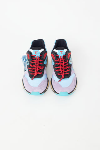 Louis Vuitton Blue & Purple Suede Trail Sneaker