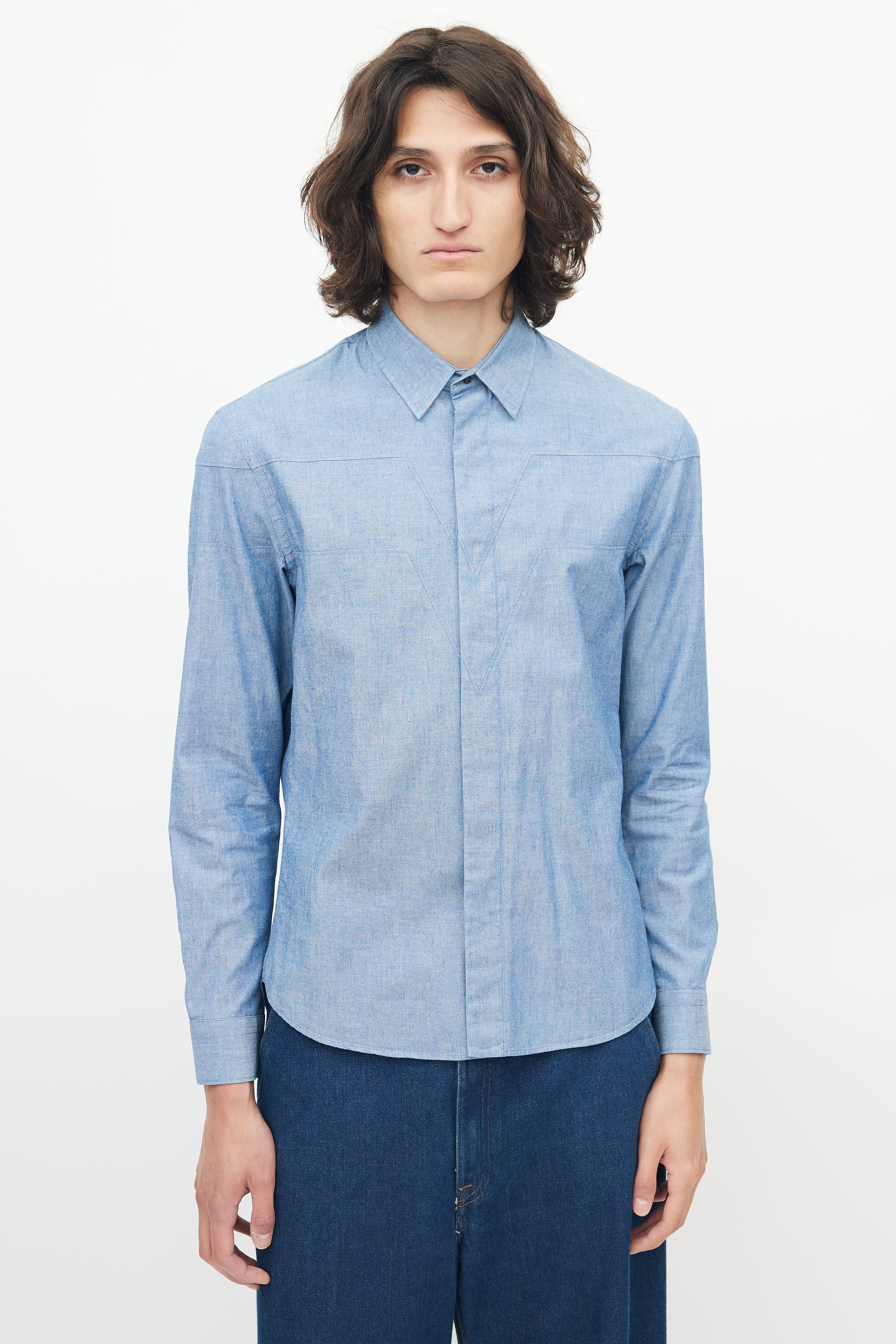 Louis Vuitton - Authenticated Shirt - Cotton Blue for Men, Very Good Condition