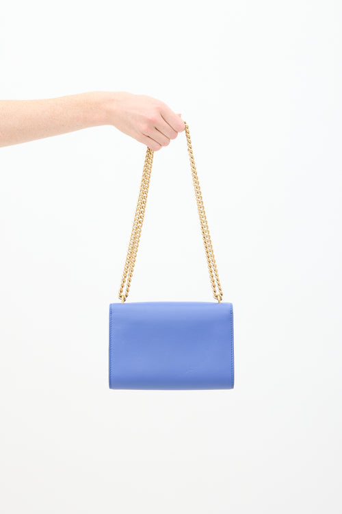 Louis Vuitton Blue Leather Louise GM Chain Clutch