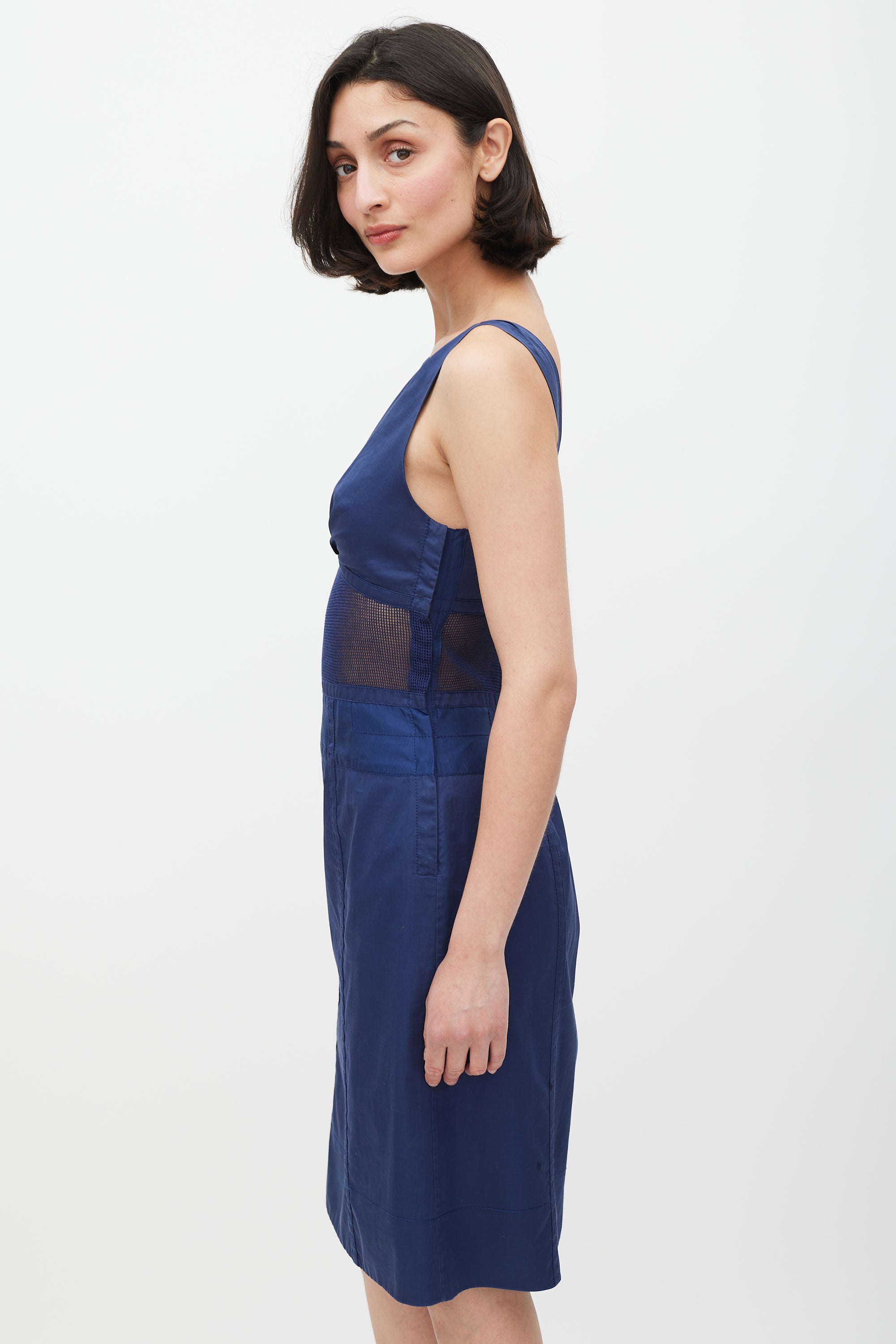 Louis Vuitton // Blue Mesh Insert Dress – VSP Consignment