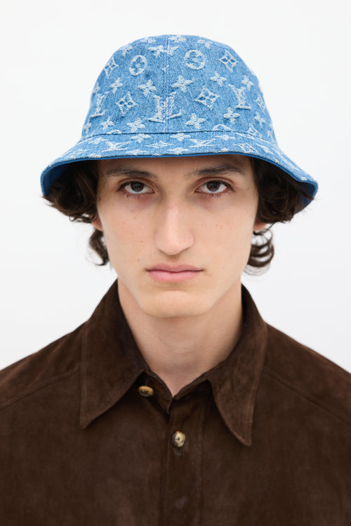 Louis Vuitton Blue Monogram Reversible Bucket Hat
