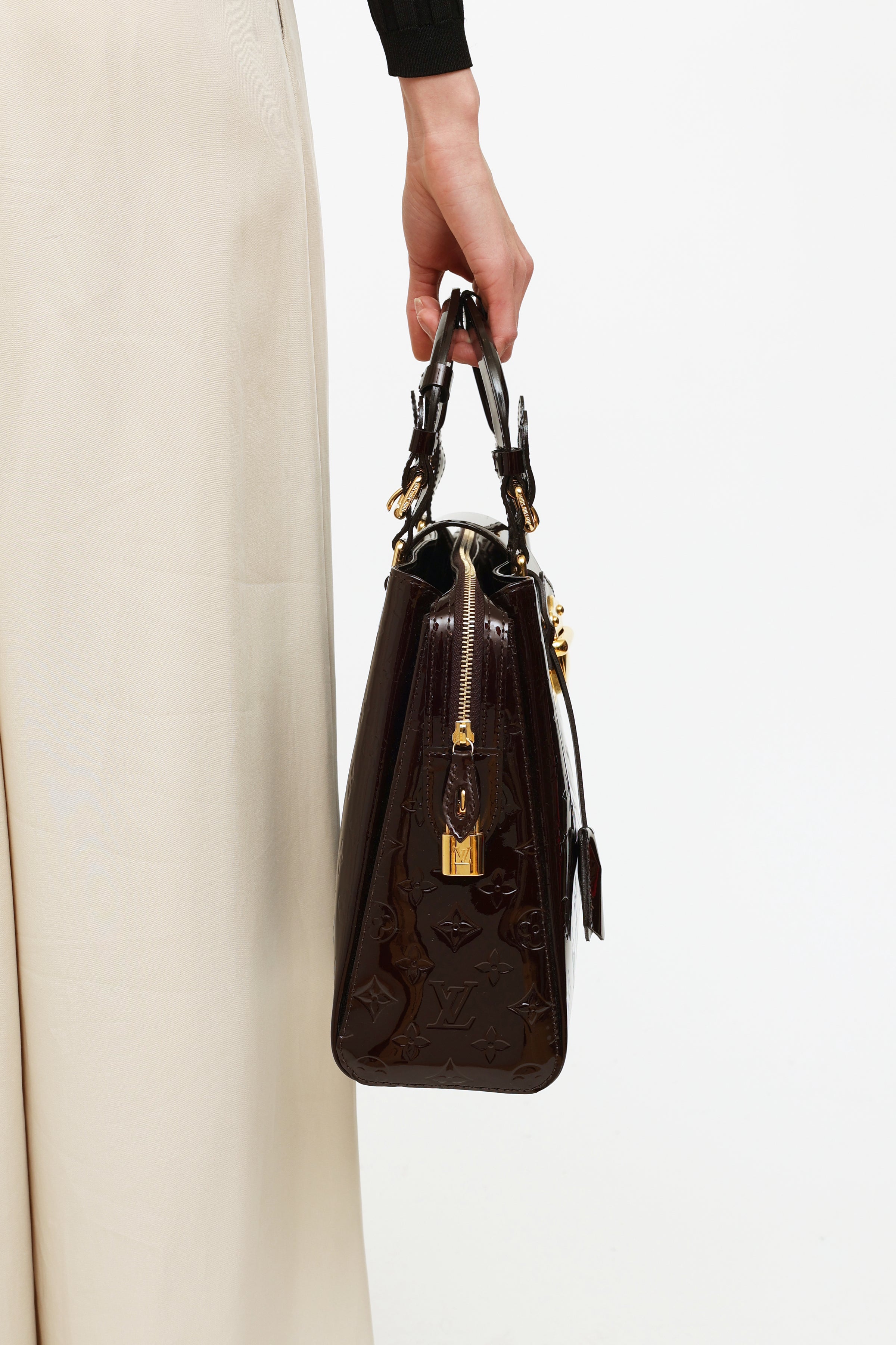 Louis Vuitton Amarante Melrose Avenue Vernis Tote Bag, Designer Brand, Authentic Louis Vuitton